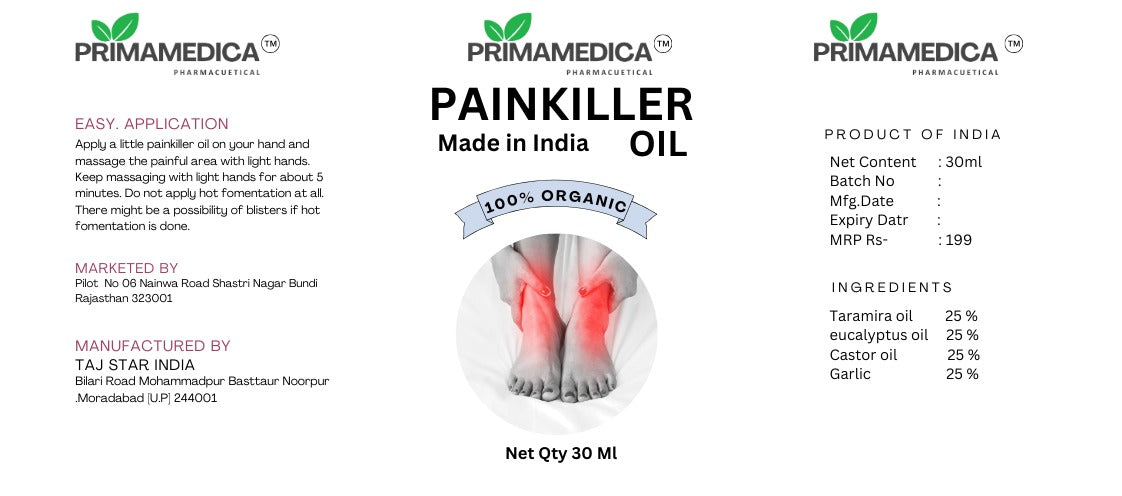 PRIMAMEDICA Painkiller Oil – 100% Organic | Made in India
